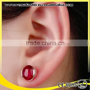 Colored Natural Ruby Agate Opal Single Stone Earring Designs thumbnail-3
