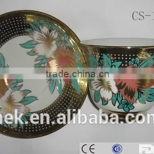 Flower Decorate Custom Printed Ceramic Tea Cup and Saucer thumbnail-3
