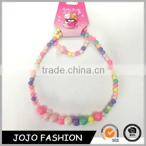 Eco-friendly Fashion Children Jewelry Set Kids Beaded Necklace and Bracelet Supplier's Choice thumbnail-1