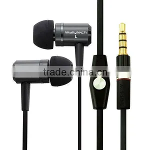 Wallytech High Quality Metallic In-ear Earphone For Samsung Galaxy S4 I9500 For Iphone 5 With Mic thumbnail-1