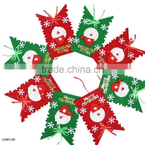 Green and Red Snowman Hanging Bunting Flags Christmas Bunting Hanging Banners thumbnail-1