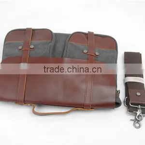 Full Grain Leather Vintage Shoulder Bag Man Messenger Laptop Bag thumbnail-2