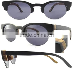Individualized Eco-friendly Semi- Rimless Wood Sunglasses thumbnail-2