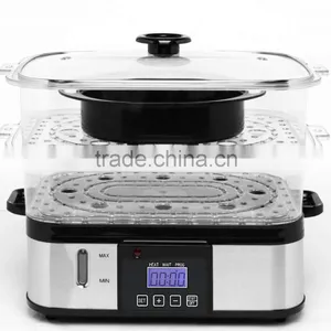 2 Layer Home 800W Stainless Steel Electric Food Steamer XJ-10107 thumbnail-2