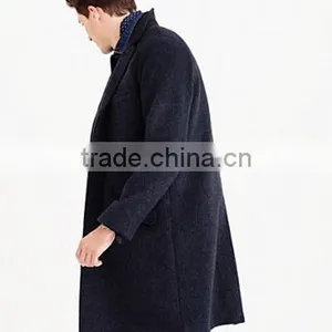 Trendy Navy Blue Custom Made Woven Wool Fabric for Winter Overcoat thumbnail-3
