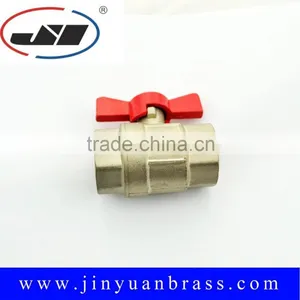 Female Brass Ball Valve With Aluminum Butterfly Handle Nickel Plated DN25 thumbnail-1