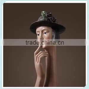 Resin Elegant Lady Bust Statue White Lady Figurine for Indoor Decor thumbnail-5
