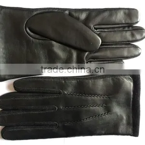 Mens Suede Leather Gloves With Cashmere Lined For Workout thumbnail-4