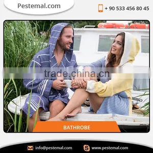 100% Pure Turkish Cotton Long Sleeve Women Bathrobe Available for Sale thumbnail-1