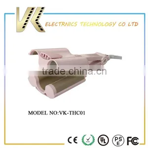 Lcd Display Pink 3 Barrel Waver Digital Triple Barrel Hair Curling Iron Wand thumbnail-3