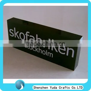 Desktop Tabletop Countertop Thick Black Elegant Block Acrylic Sign Block Display Stand thumbnail-1