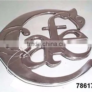 Handcast Aluminum Metal Kitchen Trivets Mirror Polish thumbnail-3