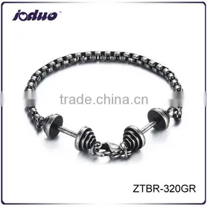 High Quality Vintage Dumbbell Stainless Steel Bracelet thumbnail-1