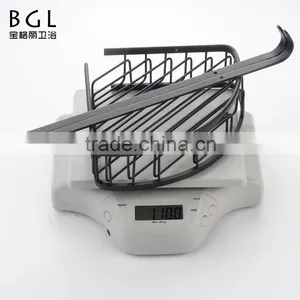 America Style Wall Mounted Bath Fittings ORB and Vacuum Plating Brass Hanging Corner Basket for Bathroom Storage thumbnail-1