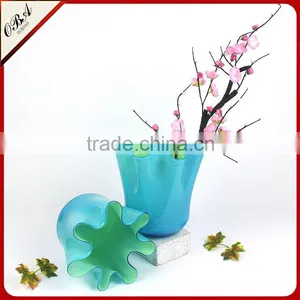 Hand-blown Modern Style Cheap Chinese Cabbage Glass Vase / Eco-friendly Home Decor Big Glass Flower Vase thumbnail-1