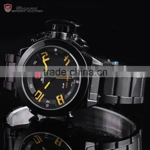 Shark Outdoor Analog Digital Steel Band Yellow Dial Mens Sports Quatrz Watch thumbnail-3