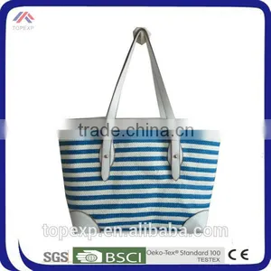 Stripe Shoulder Tote Bag Double-Purpose Bag thumbnail-2
