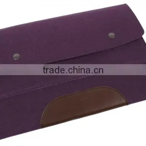 Fancy Leather Felted Wool Computer Keyboard Bag for Mac thumbnail-1