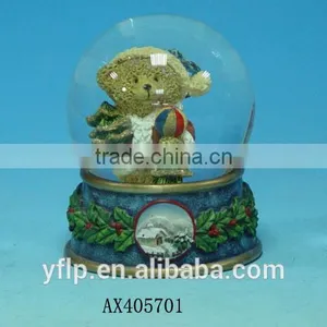 Customized Music Crystal Glass Snow Ball for Christmas Gift Resin Craft / Christmas Glass Snow Ball thumbnail-2