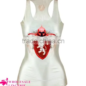 2015 Summer Style Printed White Cheap Womens Tank Tops for Sale thumbnail-2