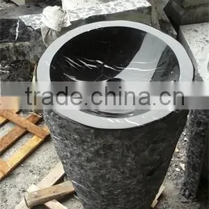 Peach Wooden Color Exellent Quality Marble Stone Bathroom Wash Basins thumbnail-2