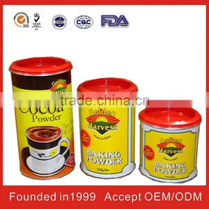 Round Tin Box With SGS For Cocoa thumbnail-1