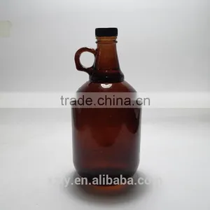 2L Amber Glass Growler With Lid thumbnail-1
