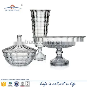 Glass Candy Jar Crystal Glass Jar With Glass Lid for Food Candy thumbnail-1