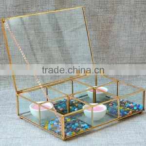 Rectangular Clear Glass Storage Box Keepsake Immortal Flowers Glass Flower Boxes thumbnail-3