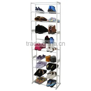 Portable Space Saving Shoes RackWhite Color 10Tiers Powder Coated Plastic Shoes RackTaking Easy Shop's Shoes Self thumbnail-1