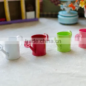 Cheap Small Indoor 2 or 2.5 Inches White Metal Flower Watering Can Mini Planter for Succulents thumbnail-2