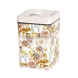 Flip Square Plastic Trash Can Waste Bin Square Container With Lid 13L thumbnail-3