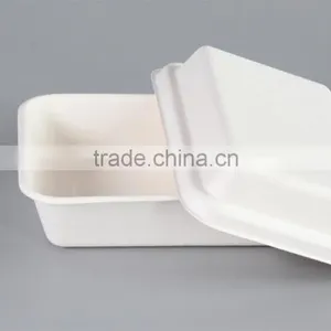 Biodegradable Sugarcane 800ml Food Container With Lid HR18 thumbnail-2