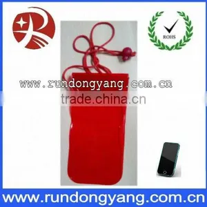 Customized Logo Promotional Plastic Drawstring Phone Bag With Zipper thumbnail-1