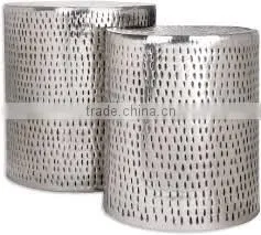 Hammered Polished Aluminum Table thumbnail-1