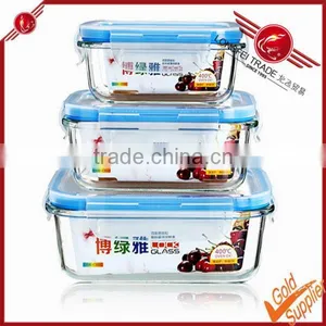 3 Pieces Heat Resistant PP Lid High Borosilicate Glass Crisper Box thumbnail-1