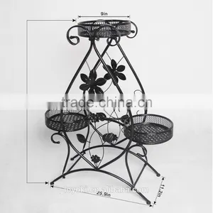 Handicraft Home Garden Decor Display Retro Shelf Metal Planter Holder Planter Style Wrought Iron Flower Pot Stands thumbnail-5