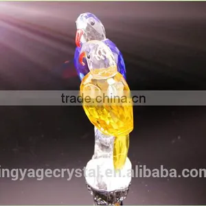 Expertly Hand-cut New Design Classic Crystal Corporate Christmas Double Parrot Model Gift thumbnail-2