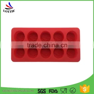2016 Hot Selling Food Grade Custom 10 Cups Silicone Candy Mold Chocolate Ice Tray thumbnail-2