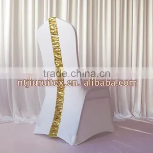 Spandex Chair Cover - Elegance Lycra Chair Cover With Metalic Pleat For Wedding Events thumbnail-1