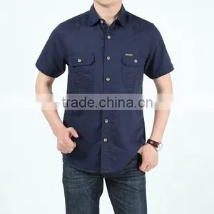 Summer Men Shirt 2015 100% Cotton Half Sleeve Shirt Outdoor Shirt for Men Sports Shirt thumbnail-1