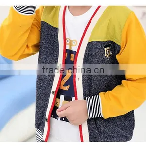 2016 Children British Style Boy Fall Coat/ Thin Coat Autumn Cardigan Fashion Jacket With Embroidered thumbnail-3