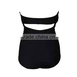Simple Design Black One Piece Swimsuit Bating Suit thumbnail-5