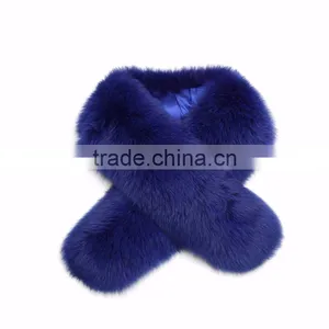 Myfur White Color Genuine Blue Fox Body Fur for Neck Wear Short Collar thumbnail-2