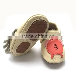 Rubber Soled Tassels Baby Moccasin 100% Leather Toddler Shoes Made in China thumbnail-3