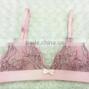 Ladies Excellent Embroidery Lace Charming Soft Sexy Bra Panty Set thumbnail-2