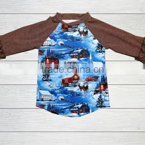 Baby Long Sleeves Raglan in Christmas High Quality Girl Fall Clothes Remake thumbnail-1