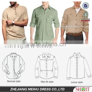 2016 Comfortable Style Custom Men Linen Shirt thumbnail-2