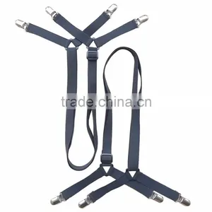 2 Pack 3-Way Adjustable Elastic Under Mattress Bed/Fitted Sheet Fastener,Crisscross Bed Sheet Strap Suspender,Slipcover Fastener thumbnail-1