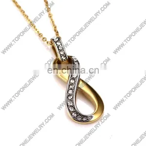 Cheap Wholesale Stainless Steel Infinity Women's Crystal Pendants Charms Necklaces Wedding Jewelry Gifts thumbnail-6